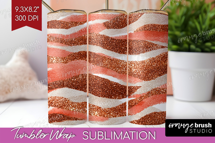 Rose Gold Texture Tumbler Wrap - Glitter Background Tumbler