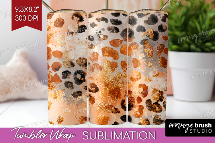Rose Gold Texture Tumbler Wrap - Glitter Background Tumbler