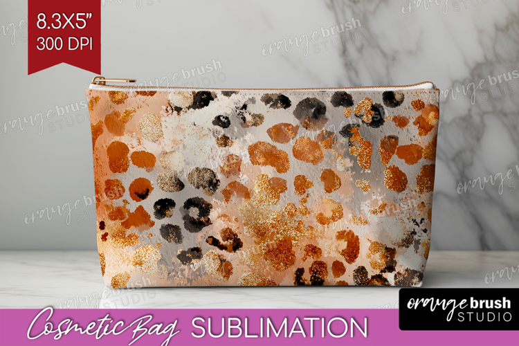 Rose Gold Texture Cosmetic Bag - Glitter Background Makeup