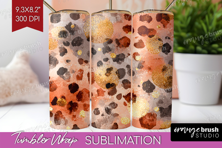 Rose Gold Texture Tumbler Wrap - Glitter Background Tumbler