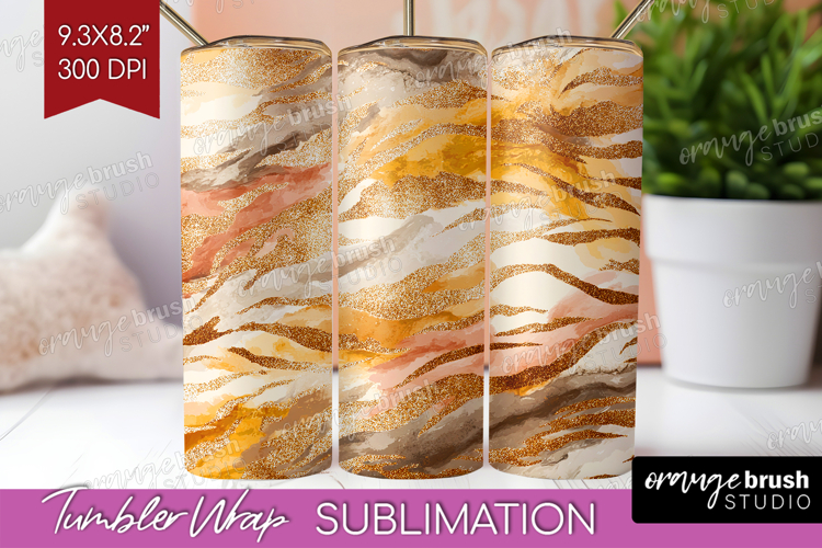 Rose Gold Texture Tumbler Wrap - Glitter Background Tumbler