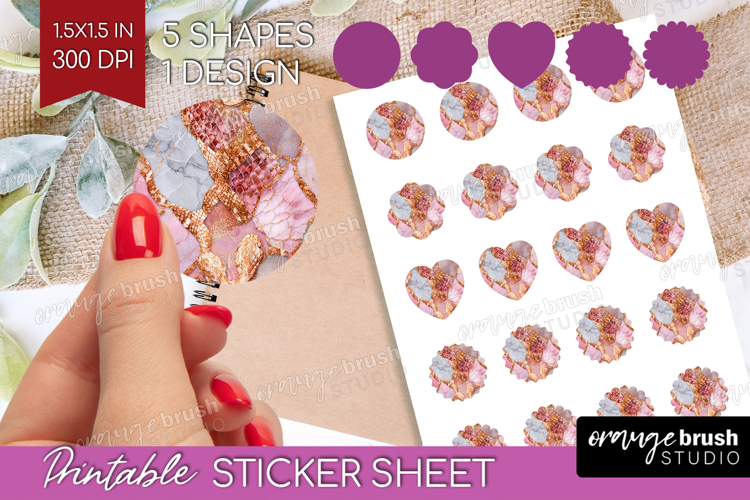 Rose Gold Texture Round Sticker - Glitter Background Sticker