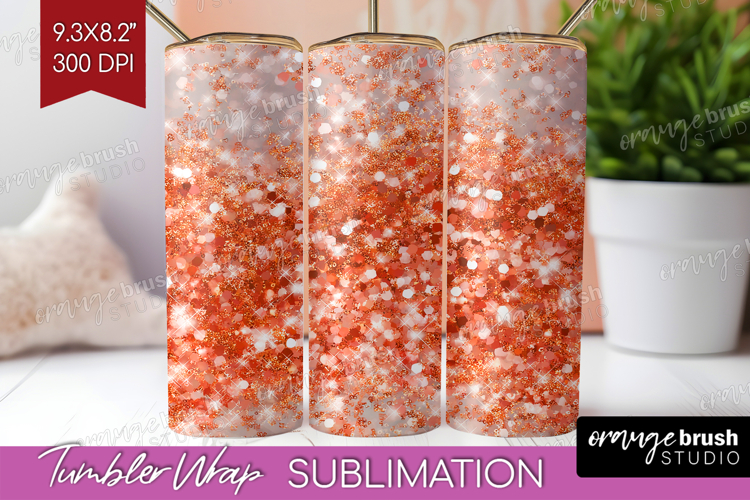 Rose Gold Texture Tumbler Wrap - Glitter Background Tumbler