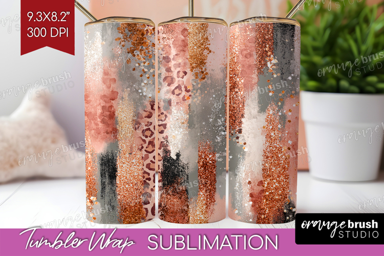 Rose Gold Texture Tumbler Wrap - Glitter Background Tumbler