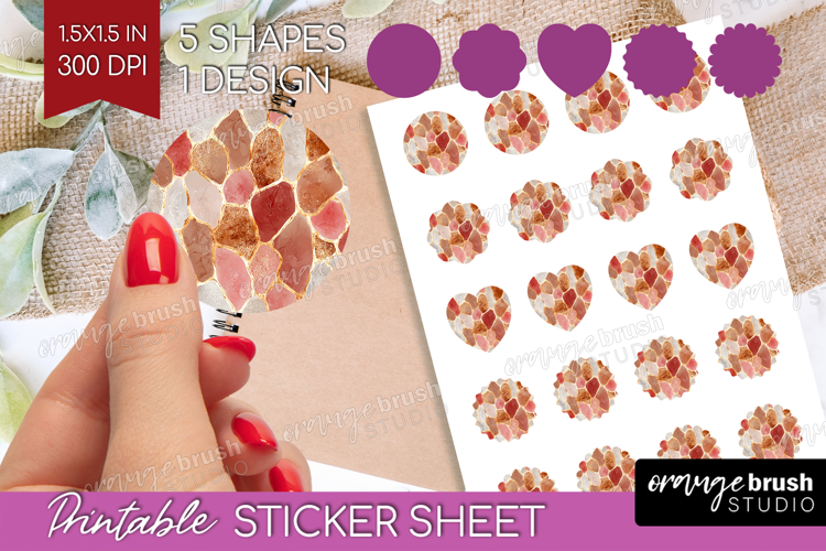 Rose Gold Texture Round Sticker - Glitter Background Sticker