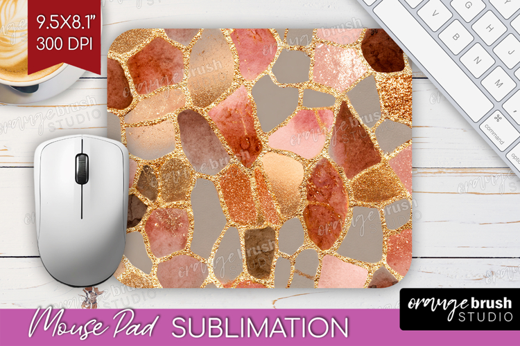Rose Gold Texture Mouse Pad Sublimation - Glitter Background