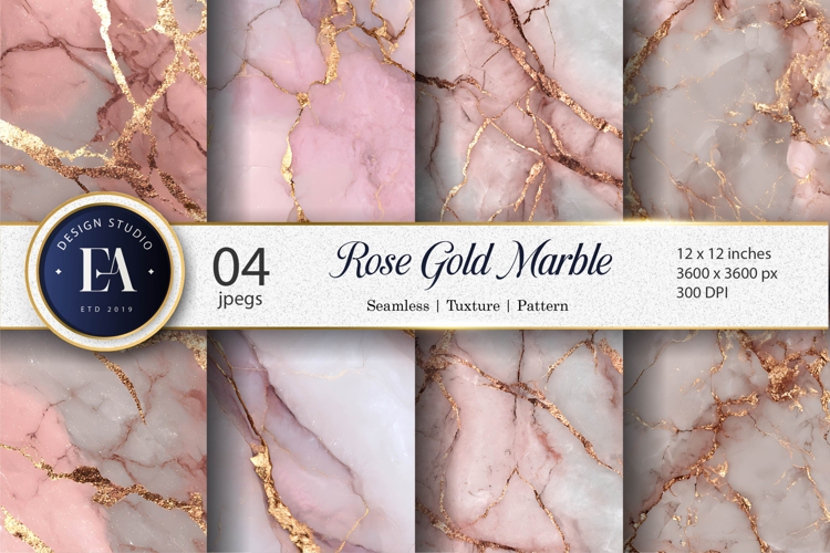 Rose Gold Vein Pink Marble Seamless Texture Digital Paper