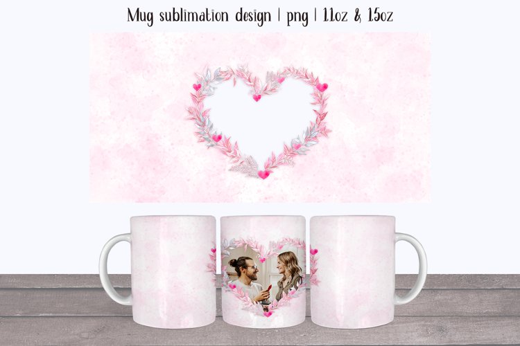 Mug wrap sublimation. Mug photo with wildflowers. 11oz