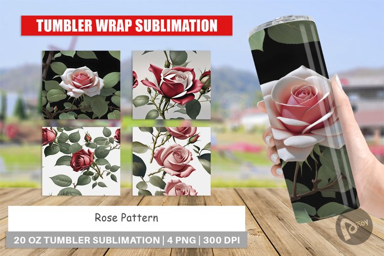 Tumbler Wrap Rose Pattern