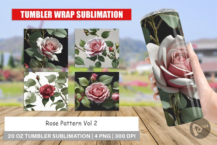 Tumbler Wrap Rose Pattern