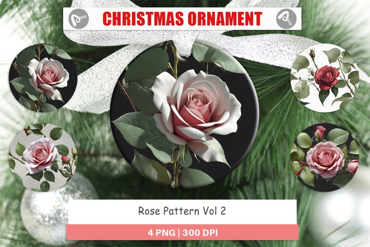 Christmas Ornaments Rose Pattern