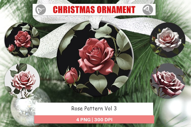 Christmas Ornaments Rose Pattern