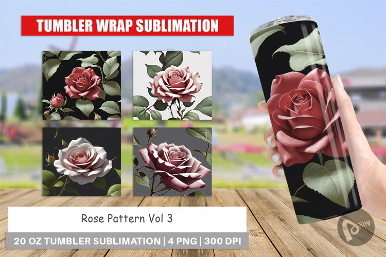 Tumbler Wrap Rose Pattern