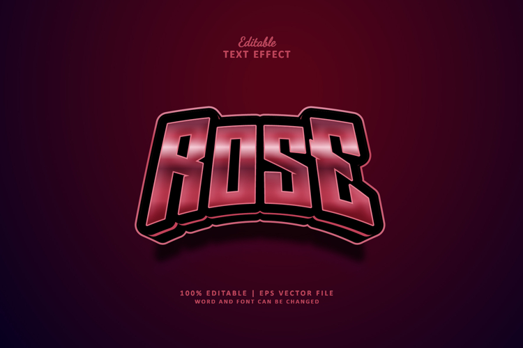 Rose Editable Text Effect Style Esport 3d