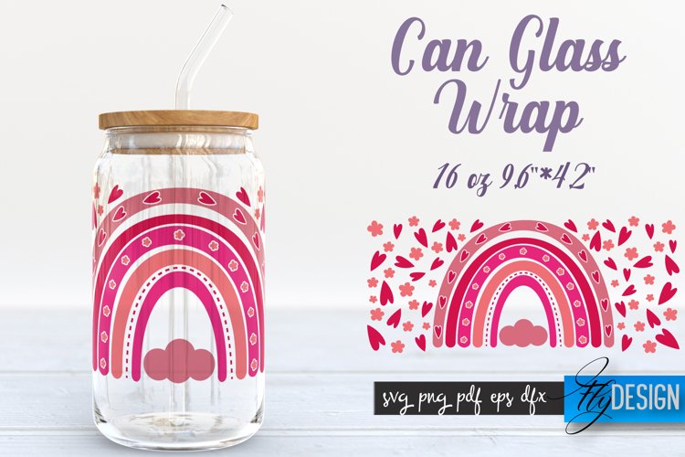 Can Glass Wrap Rainbow SVG | Rainbow SVG Design | Template
