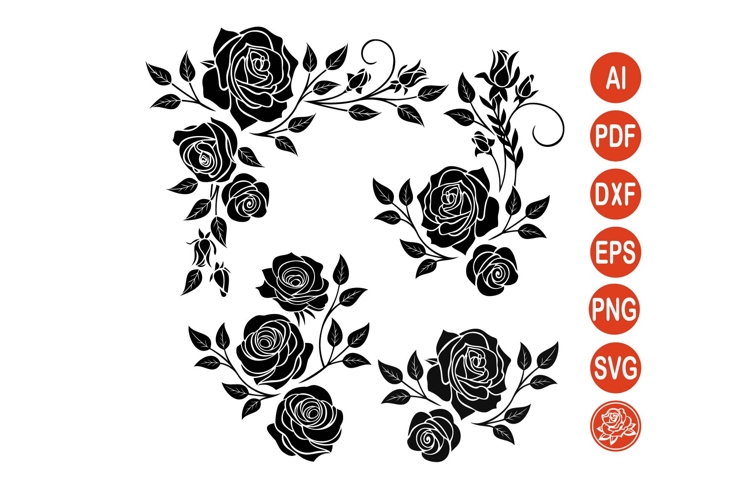 A set of SVG files with rose images for printing.