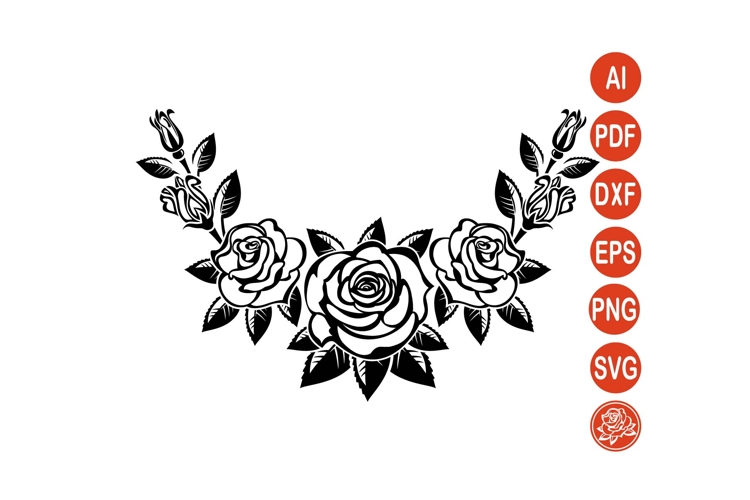 Border of roses SVG isolated on a white background