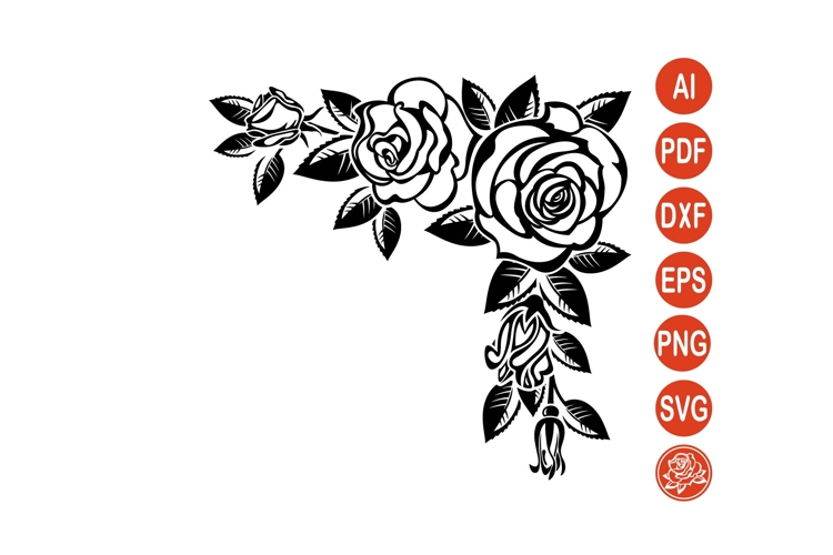 Decorative corner of roses SVG