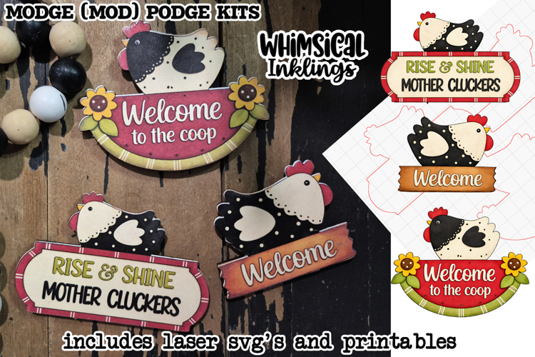 Rise and Shine Chicken Modge Podge SVGs and Printables