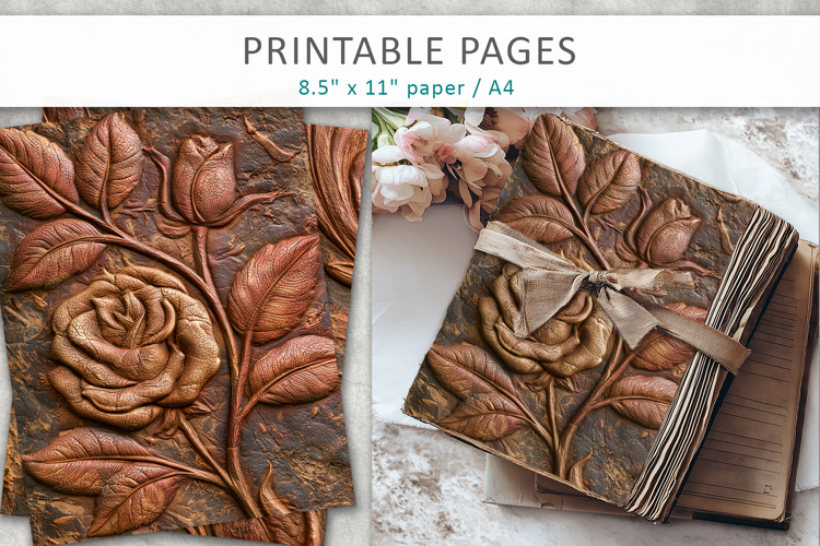 Vintage Rose Grunge Scrapbook Backgrounds