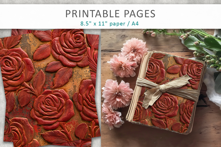 Grunge Floral Textured, Scrapbook Background
