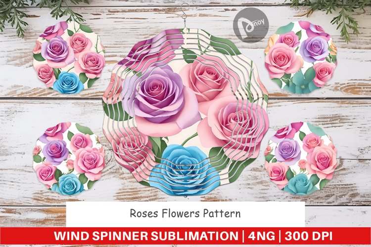Wind Spinner Roses Flowers Pattern