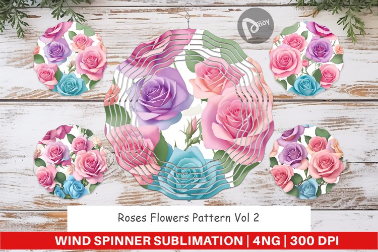 Wind Spinner Roses Flowers Pattern