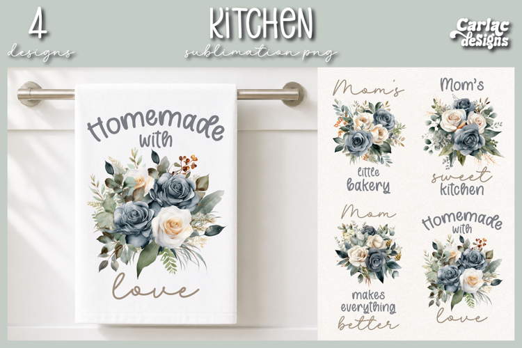 Cute Mom Kitchen Towel Sublimation, Roses Kitchen Towel