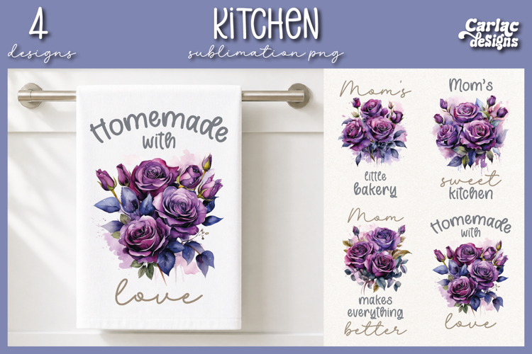 Roses Kitchen Towel, Cute Kitchen Towel Sublimation