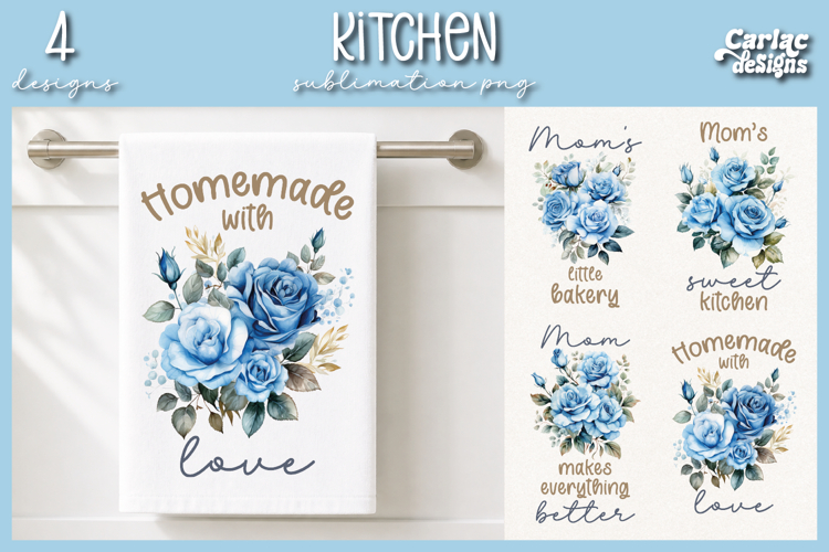Cute Mom Kitchen Towel Sublimation, Roses Kitchen Towel