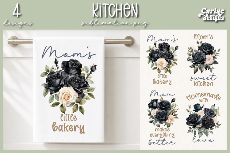 Cute Mom Kitchen Towel Sublimation, Roses Kitchen Towel