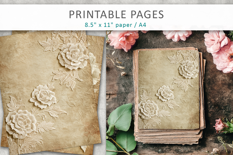 vintage lace rose background, scrapbook paper