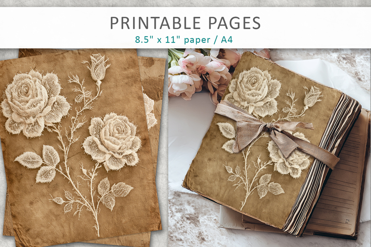 vintage lace rose background, antique floral