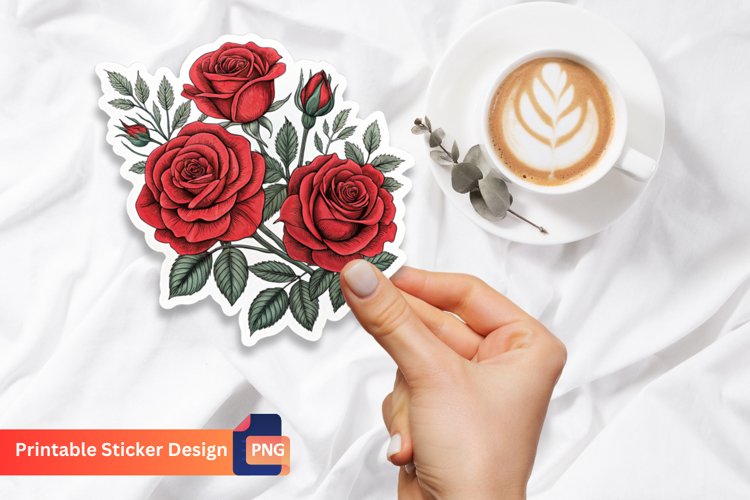 Roses Sticker, Botanical Roses Sticker example image 1