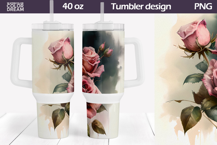 Roses Tumbler 40 Oz | Vintage Flowers 40 OZ