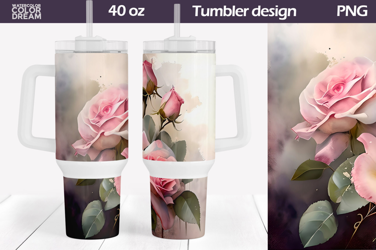 Roses Tumbler 40 Oz | Vintage Flowers 40 OZ