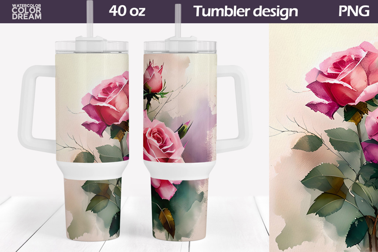 Roses Tumbler 40 Oz | Vintage Flowers 40 OZ