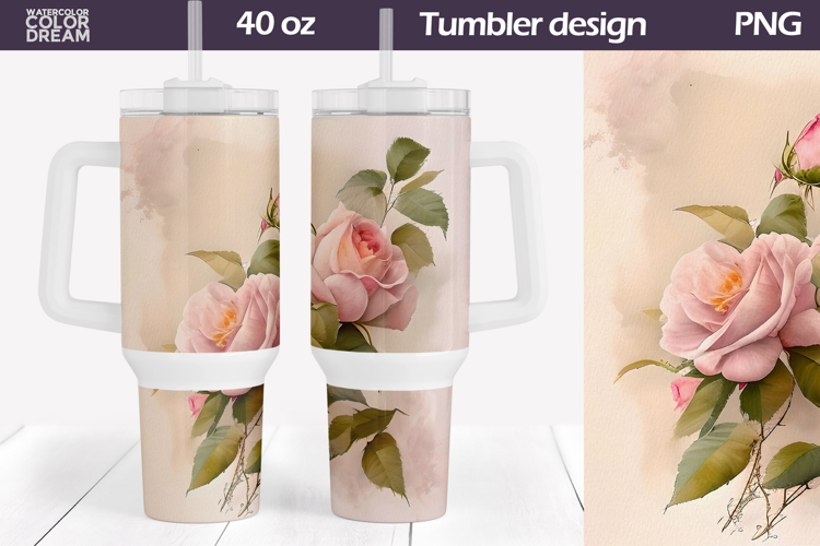 Roses Tumbler 40 Oz | Vintage Flowers 40 OZ