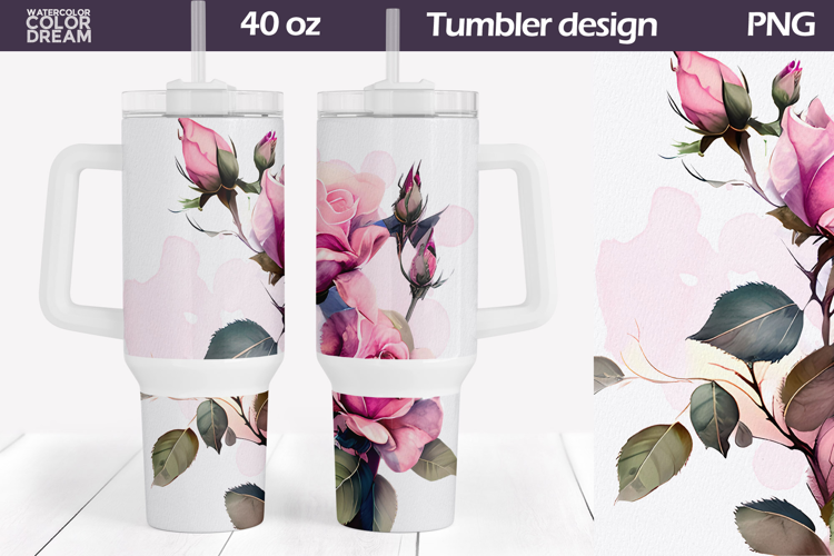 Roses Tumbler 40 Oz | Vintage Flowers 40 OZ