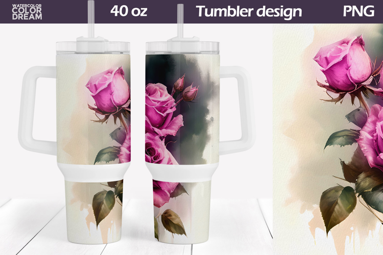 Roses Tumbler 40 Oz | Vintage Flowers 40 OZ