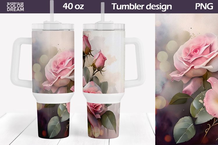 Roses Tumbler 40 Oz | Vintage Flowers 40 OZ