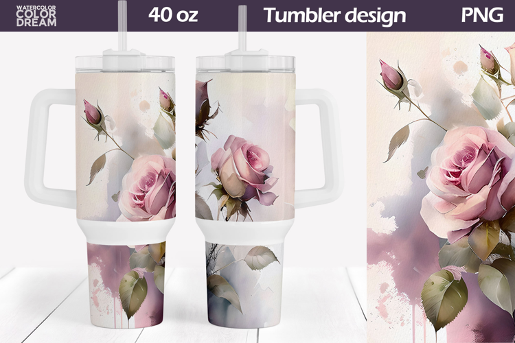 Roses Tumbler 40 Oz | Vintage Flowers 40 OZ