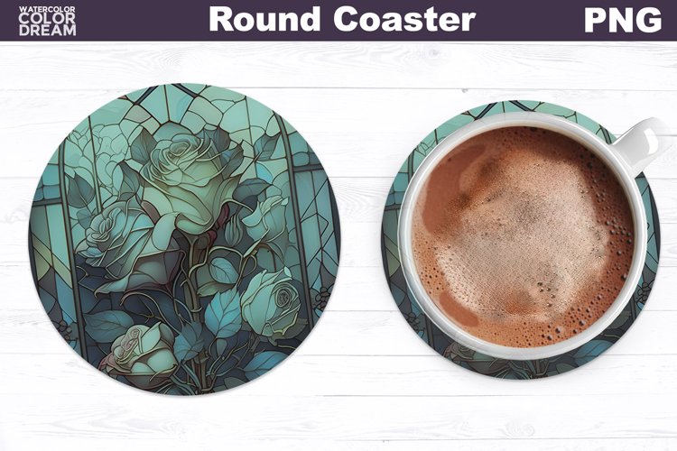 Roses Coaster | Round Coaster Sublimation example image 1