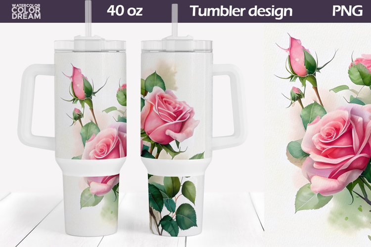 Roses Tumbler 40 Oz | Vintage Flowers 40 OZ