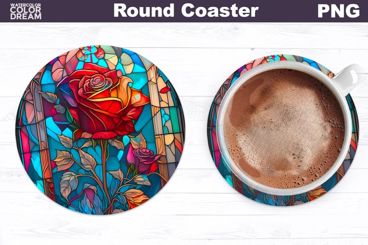 Roses Coaster | Round Coaster Sublimation example image 1