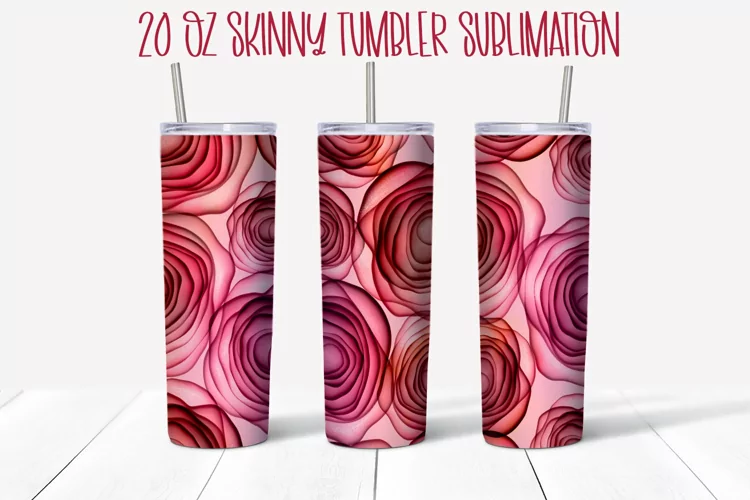 Roses 20 OZ Skinny Tumbler Design Sublimation