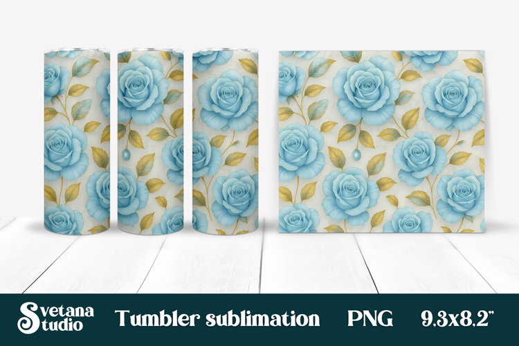 Rose tumbler wrap | Rose pattern tumbler sublimation