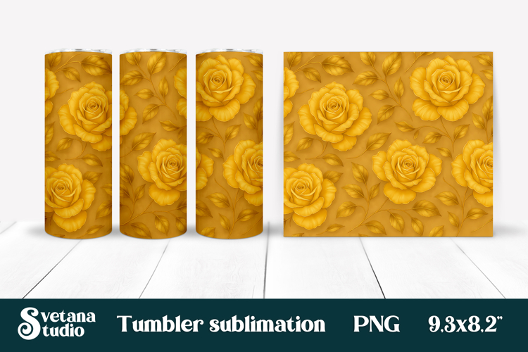Rose tumbler wrap | Rose pattern tumbler sublimation