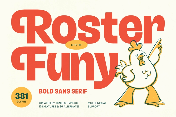 Roster Funy Bold Sans Serif