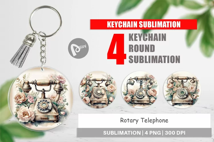 Keychain Rotary Telephone